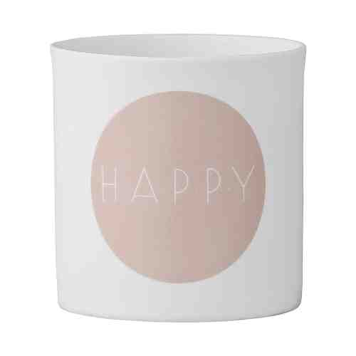 Suport lumanare " Happy " Alb, Ø6xH6,5 cm