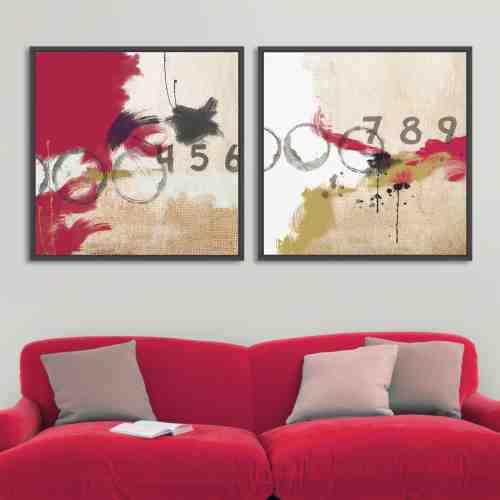 Tablou 2 piese Canvas Abstract Numbers
