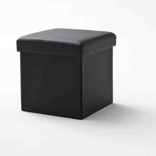 Taburet tapitat Box Negru