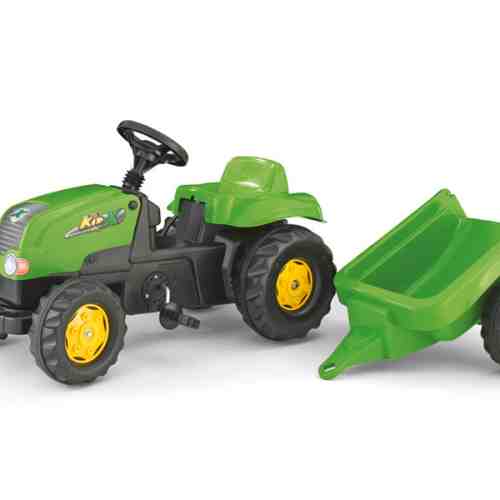 Tractor cu pedale si remorca Rolly Toys 012169 Verde