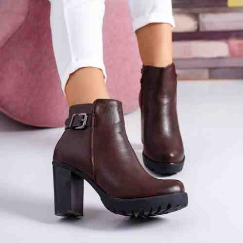 Botine Dorenis maro cu toc