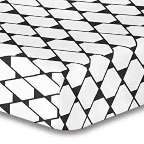 Cearceaf pentru saltea cu elastic Hypnosis Rhombuses White
