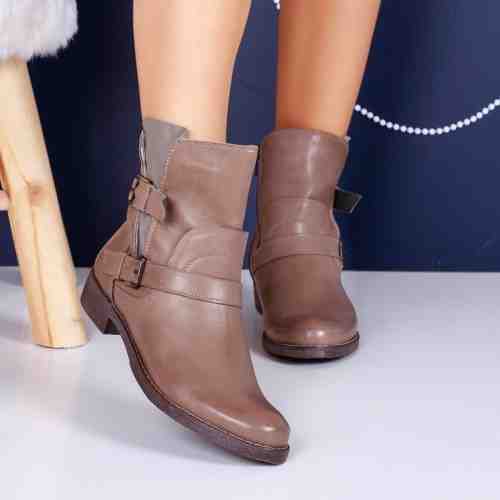 Cizme Piele Cades bej scurte