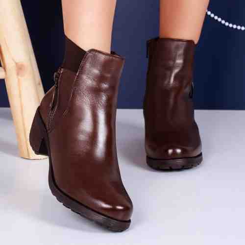 Cizme Piele Jordin maro scurte