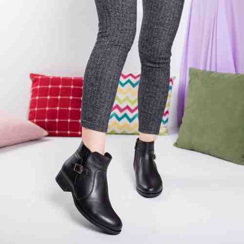 Cizme Piele Perlena negre