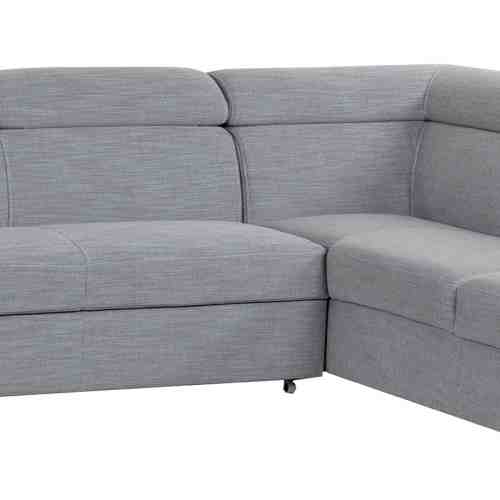 Coltar tapitat extensibil Loft Grey cu sezlong pe partea dreapta