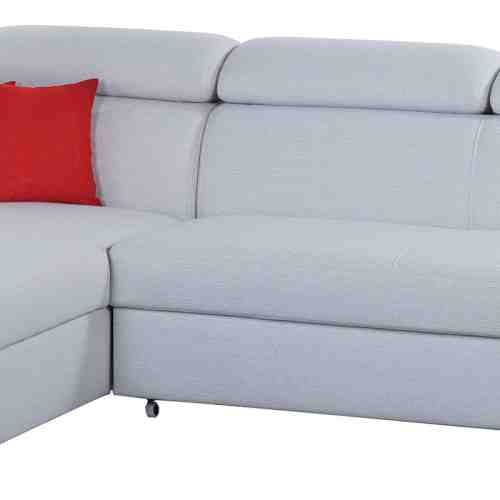 Coltar tapitat extensibil Loft Light Grey cu sezlong pe partea stanga