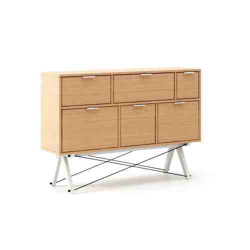 Comoda Asymetric Maxi White Beech, L130xl50xh90 cm