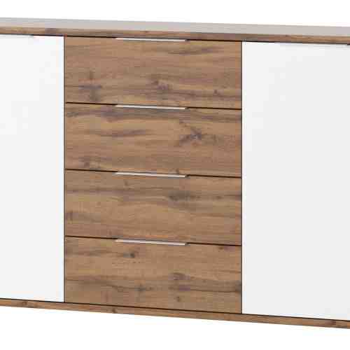 Comoda cu 4 sertare si 2 usi Livorno 45 Oak / White