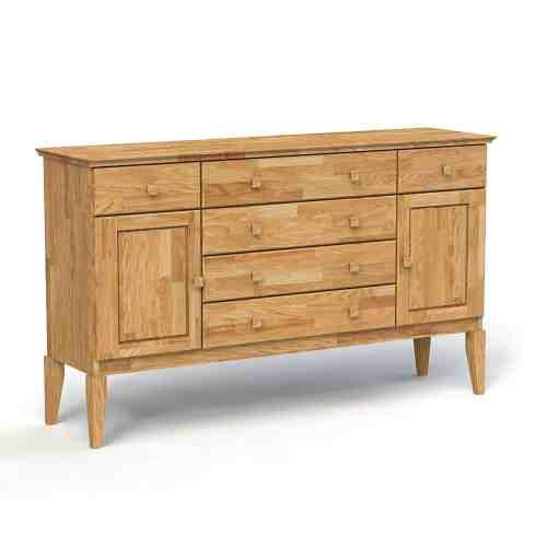 Comoda din lemn masiv de stejar natural Odys, L168xl45xh100 cm