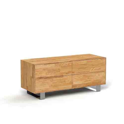 Comoda din lemn masiv de stejar natural Steel, L132xl50xh56 cm