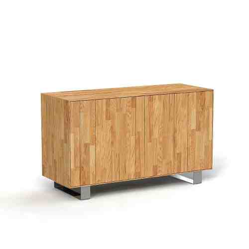 Comoda din lemn masiv de stejar natural Steel, L132xl50xh78 cm