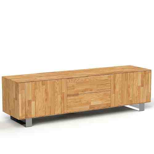 Comoda din lemn masiv de stejar natural Steel, L198xl50xh56 cm