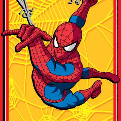 Covor Disney Kids Spider Man Yellow, Imprimat Digital