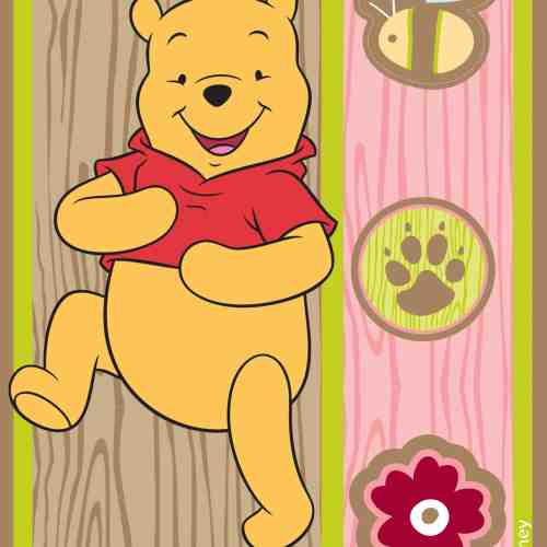Covor Disney Kids Winnie Brown, Imprimat Digital
