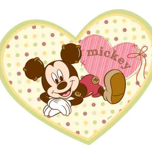 Covor Kids Mickey Babies Heart, Imprimat Digital