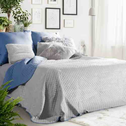 Cuvertura reversibila Filip Dark Blue / Grey, 220 x 240 cm