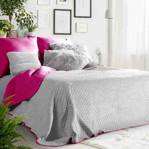Cuvertura reversibila Filip Grey / Fuchsia, 220 x 240 cm