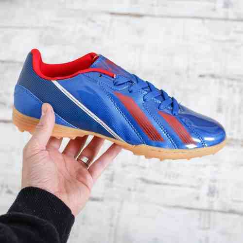 Ghete de fotbal Dezali albastre cu rosu