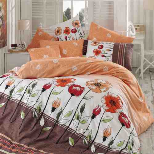 Lenjerie de pat Ranforce Amanda V4 Somon