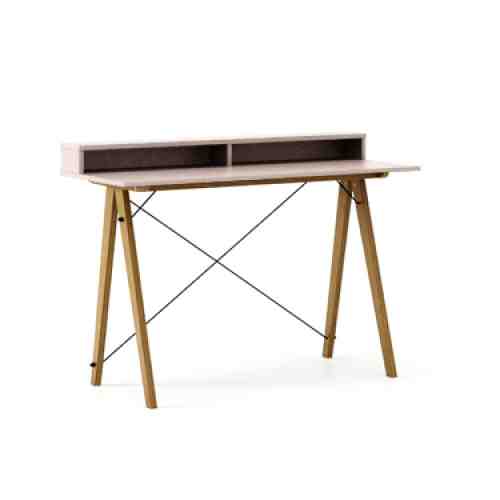 Masa de birou Desk Slim Oak Dusty Pink II, L120xl50xh85 cm