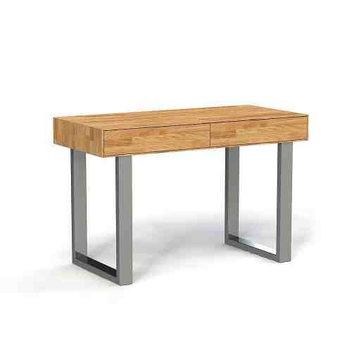 Masa de toaleta din lemn masiv de stejar natural Steel, L132xl62xh86 cm