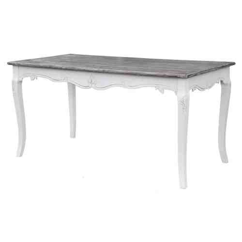 Masa din lemn de plop si MDF, Rimini White RI026W, L160xl80xh78 cm