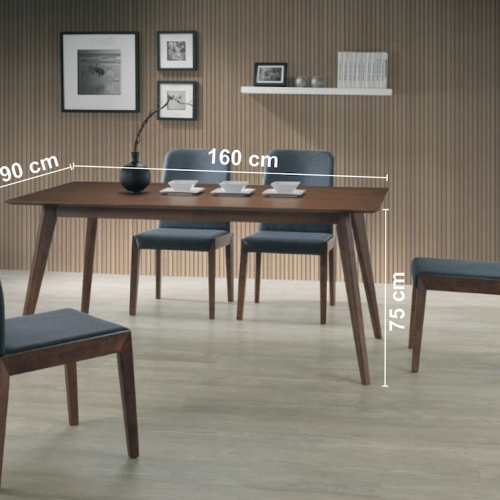 Masa din lemn masiv, MDF si furnir Brando nuc, L160xl90xh75 cm ( S )