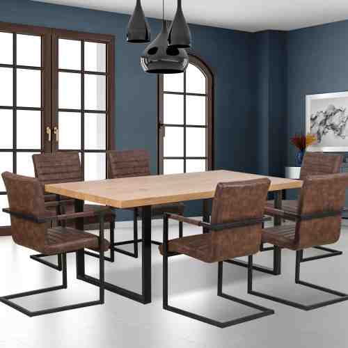 Masa din MDF si metal Torres, L160xl90xh76 cm
