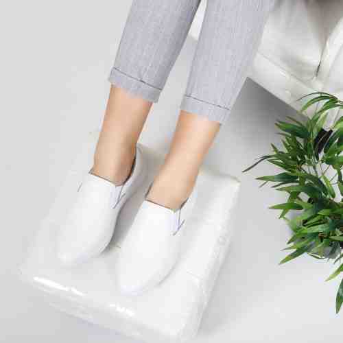 Pantofi dama Piele Fiori albi casual