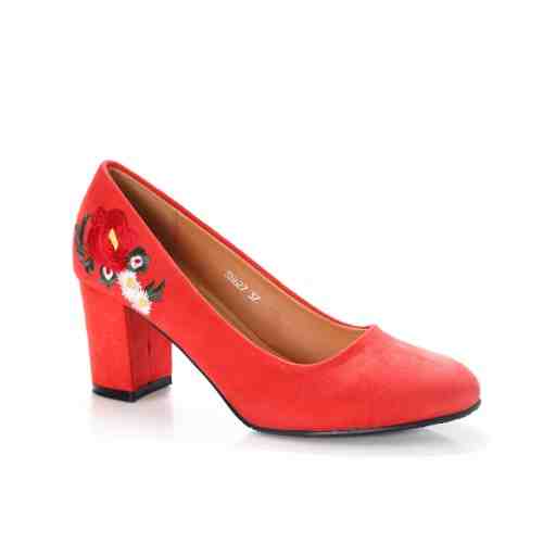 Pantofi dama Tind rosii cu imprimeu floral