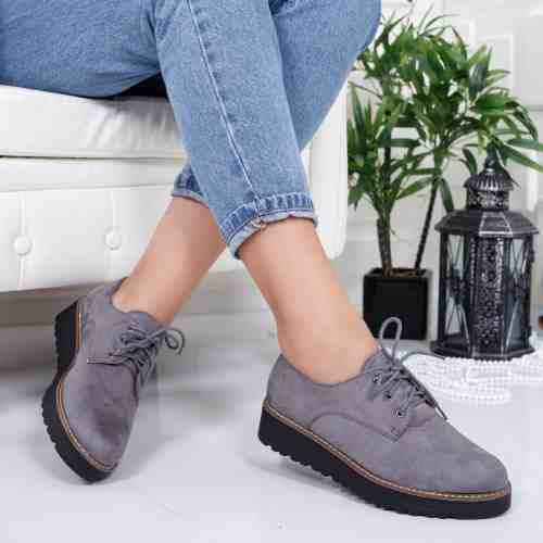Pantofi Elnora gri casual