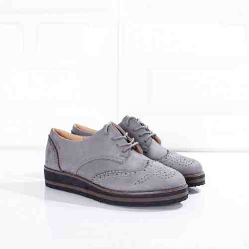 Pantofi Golin gri tip Oxford