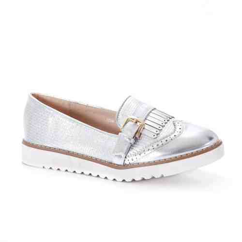 Pantofi Hilleo argintii casual comozi