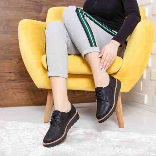 Pantofi Maxil negri Oxford