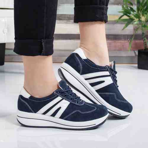 Pantofi Piele Salma albastri casual