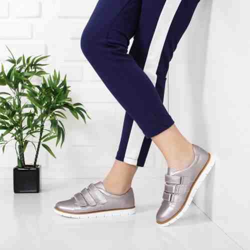 Pantofi Piele Vedrana argintii casual