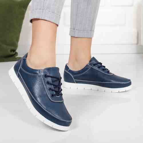 Pantofi Piele Zlatica bleumarin sport