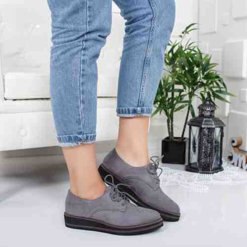 Pantofi Tilani gri tip Oxford