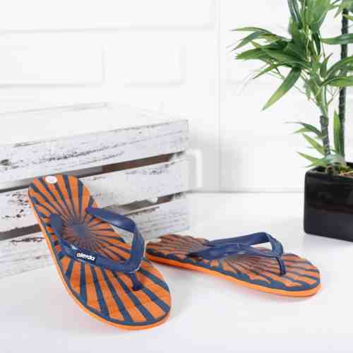 Papuci Azimi bleumarini cu portocaliu