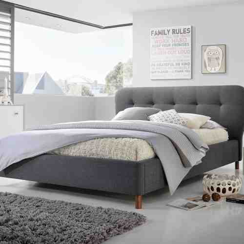 Pat Tapitat cu Stofa Emma Dark Grey