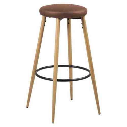 Set 2 Scaune de bar din lemn tapitate Hector Brown