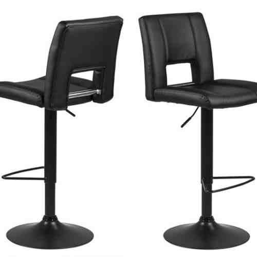 Set 2 Scaune de bar tapitate cu piele ecologica Sylvia All Black