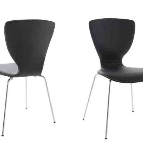 Set 4 Scaune metalice tapitate Gongli Black/Chrome