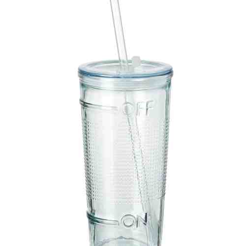 Set pahare cu pai si capac Off, To Go, 530 ml, 6 piese
