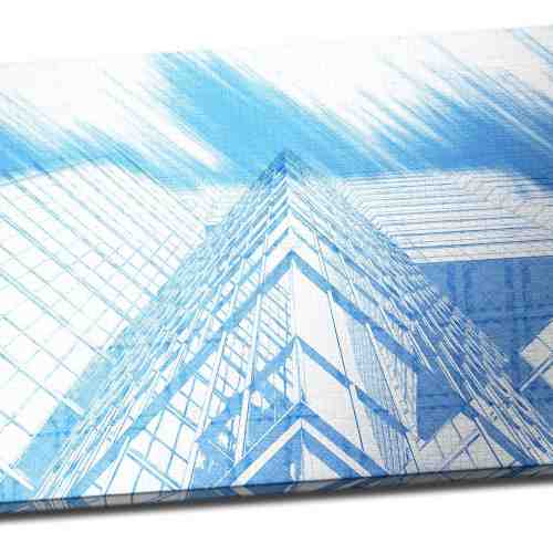 Tablou din aluminiu striat Blue Perspective