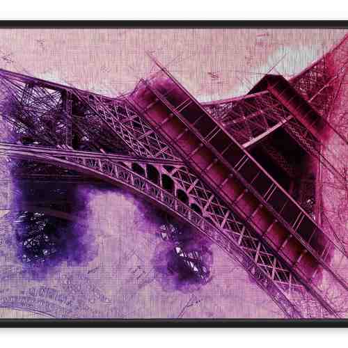 Tablou din aluminiu striat Under the Tower, Black