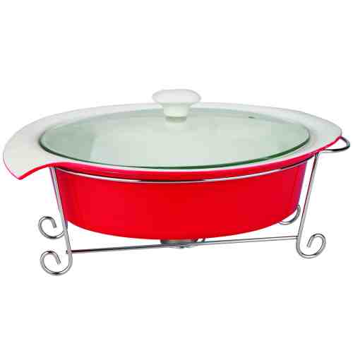 Vas cald din portelan cu capac, 37 cm, Red