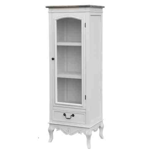 Vitrina din lemn de plop si MDF, Rimini White RI04W