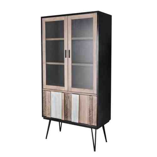 Vitrina din lemn de salcam si MDF, Adesso L03